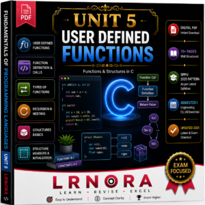 UNIT 5 – USER DEFINED FUNCTIONS & STRUCTURES