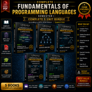 Complete Fundamentals of Programming Languages – Semester 1 | 5 Unit Digital PDF Bundle | SPPU 2024 Pattern | Exam-Focused Notes